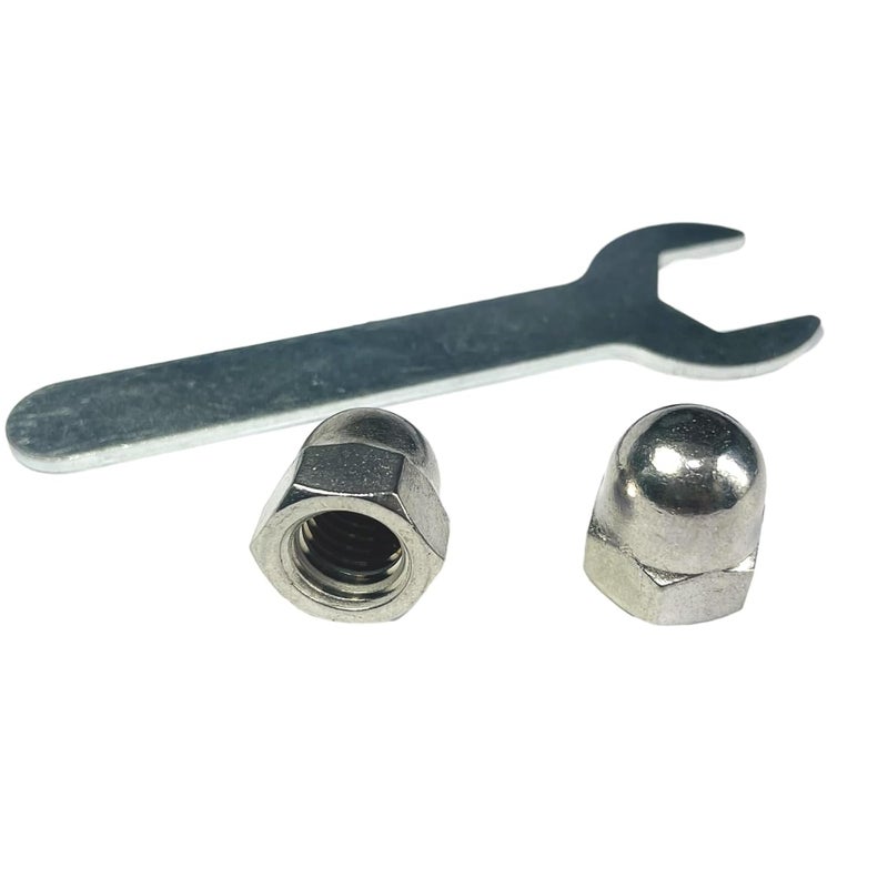 ZDingTech 10pcs 7/16-14 Acorn Cap Nuts,7/16-14 Cap Nuts,Acorn Hex Cap Dome Head Nuts,Dome Nuts,304 Stainless Steel Acorn Nuts,Hardware Nuts,18-8,Bright Finish with Open End Wrench - Image 4